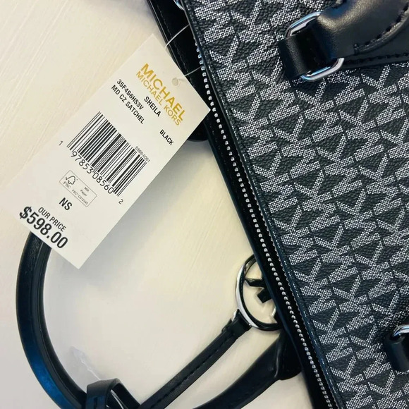 Michael Kors Purse & Wallet Sheila Medium Signature and Metallic Satchel - Picture 10 of 12